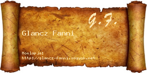 Glancz Fanni névjegykártya
